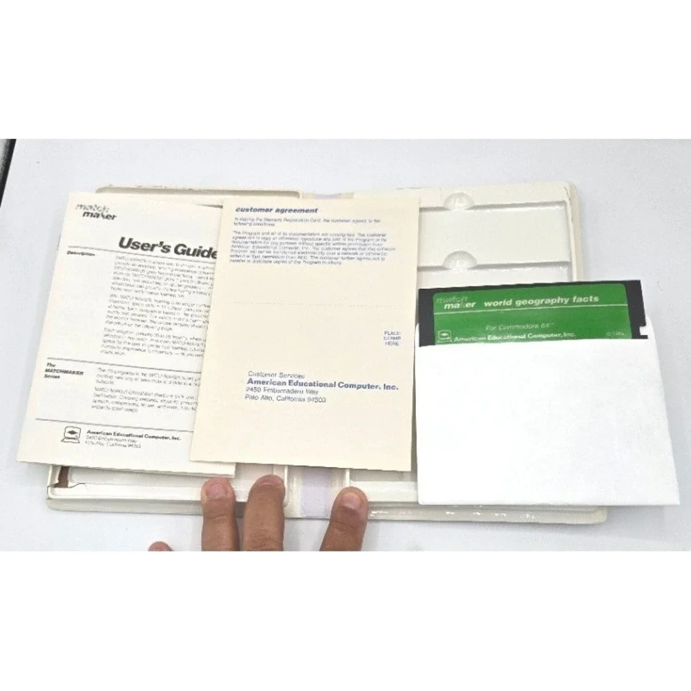 Vintage C64 Match Maker Software Set: Grammar (SEALED) & World Geography (1983)
